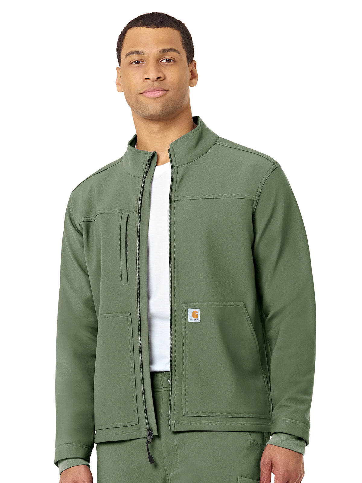 Men's Three-Pocket Bonded Fleece Jacket - C80023 - Olive