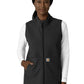 Women's Four-Pocket Bonded Fleece Vest - C83023 - Black