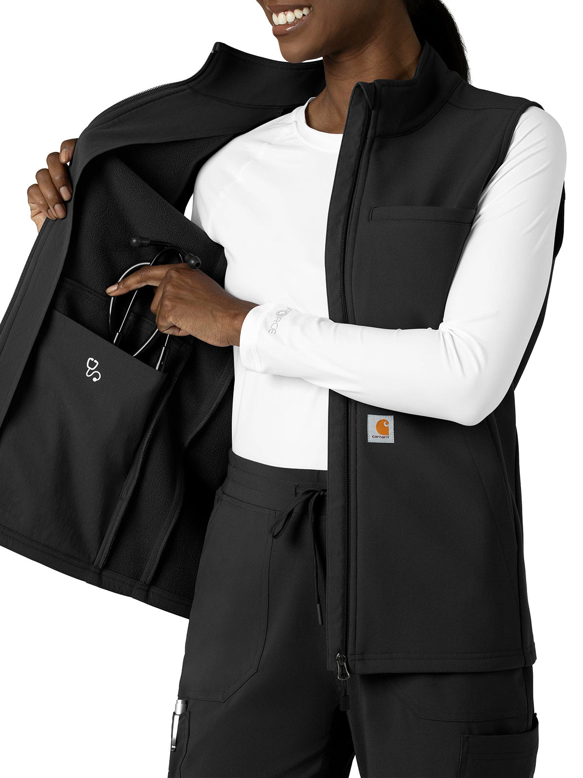 Women's Four-Pocket Bonded Fleece Vest