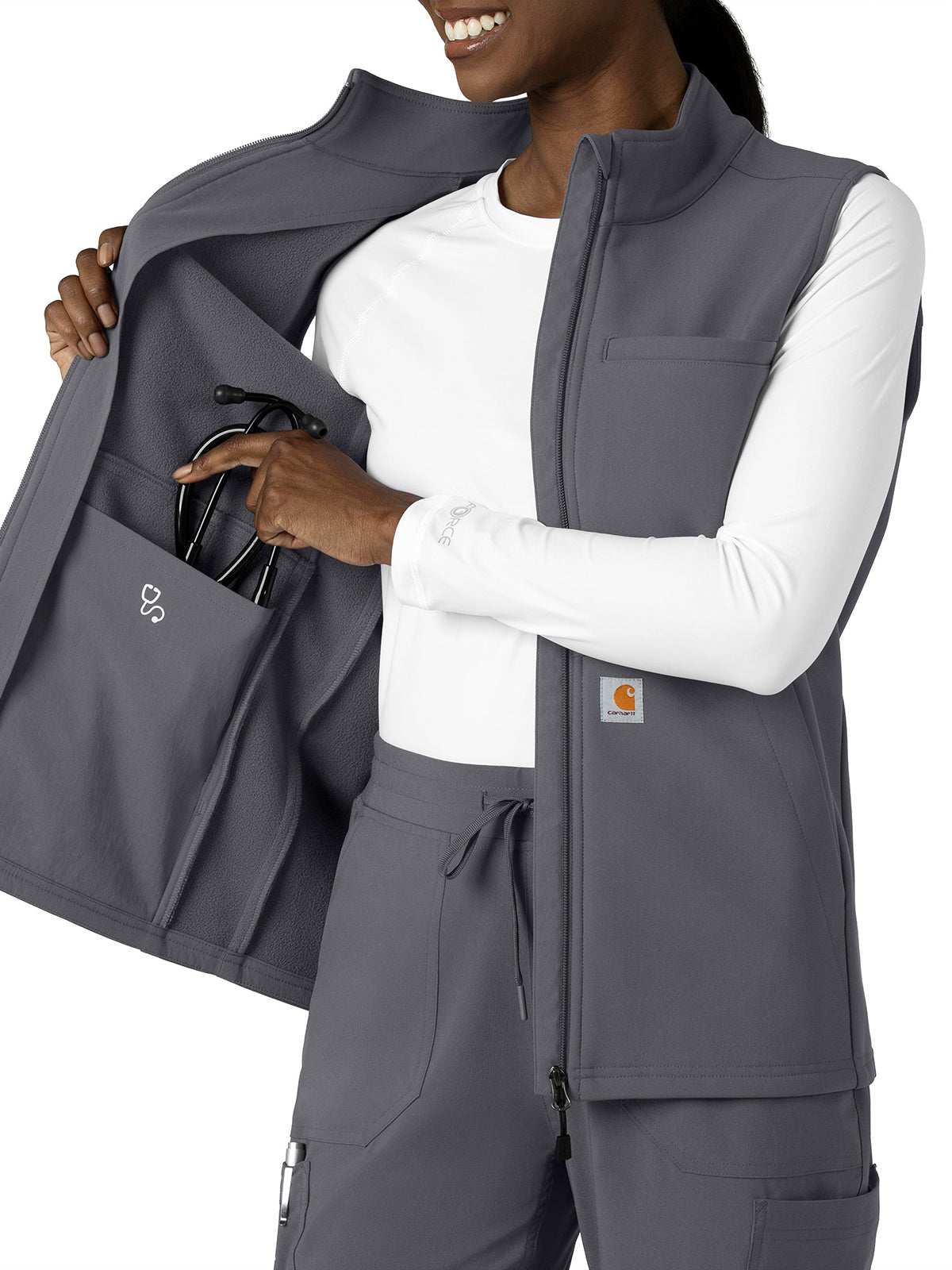 Women's Four-Pocket Bonded Fleece Vest