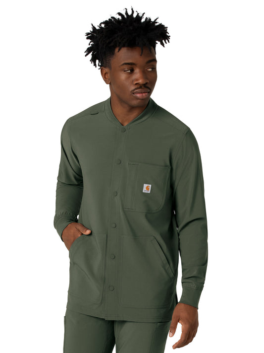 Men's Five-Pocket Modern Fit Shirt Jacket - C86210 - Olive