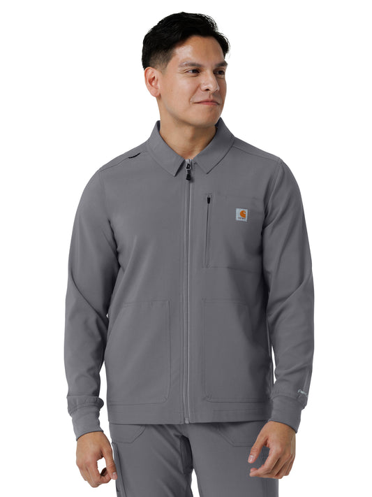 Men's Six-Pocket Lightweight Scrub Jacket - C86310 - Pewter