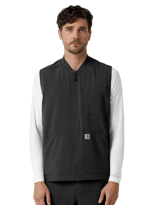 Men's Six-Pocket Lightweight Scrub Vest - C86510 - Black