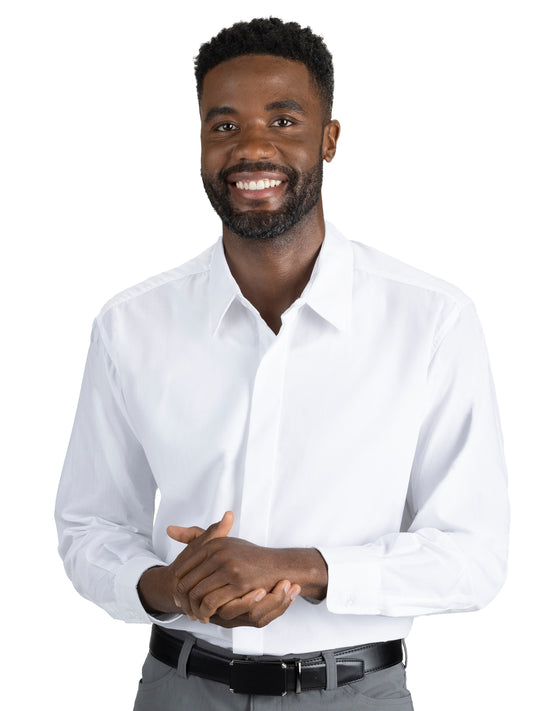 Men's Café Long Sleeve Shirt - 1290 - White