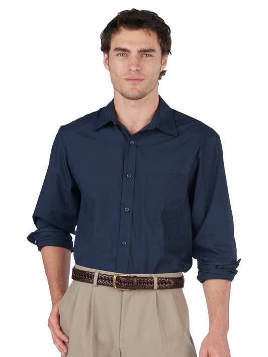 Men's 1-Pocket Essential Broadcloth Shirt - 1354 - Navy