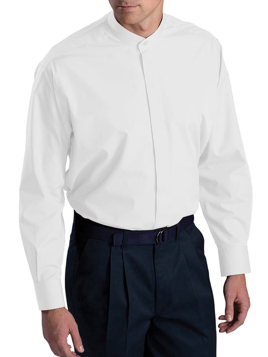 Men's Pocketless Banded Collar Shirt - 1396 - White