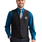 Men's Two-Pocket Ottoman Trim Vest - 4398 - Black