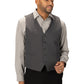 Men's Two-Pocket Ottoman Trim Vest - 4398 - Steel Grey