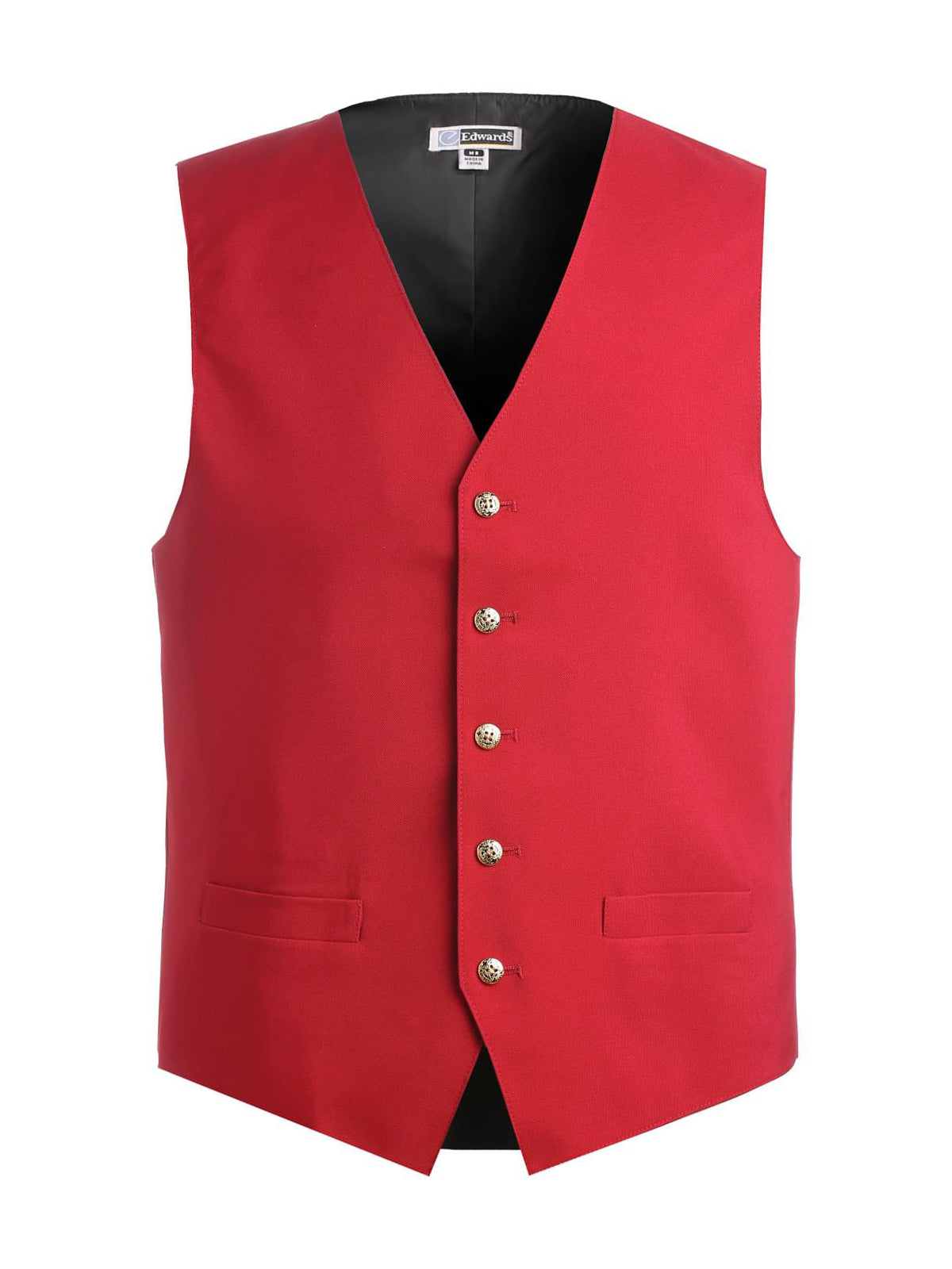 Men's Six-Pocket Polyester Vest - 4490 - Red