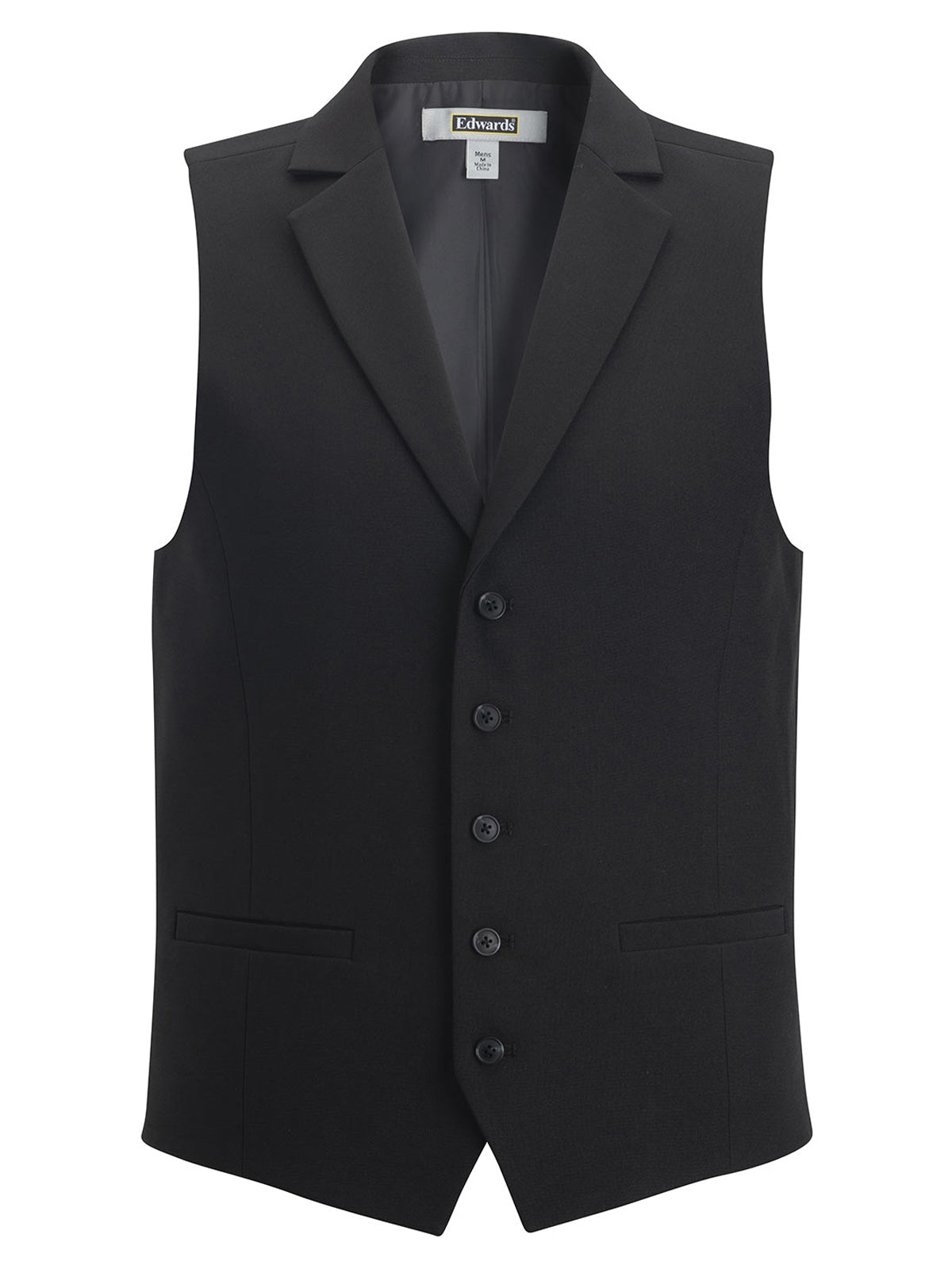Men's Two-Pocket Dress Lapel Vest - 4496 - Black
