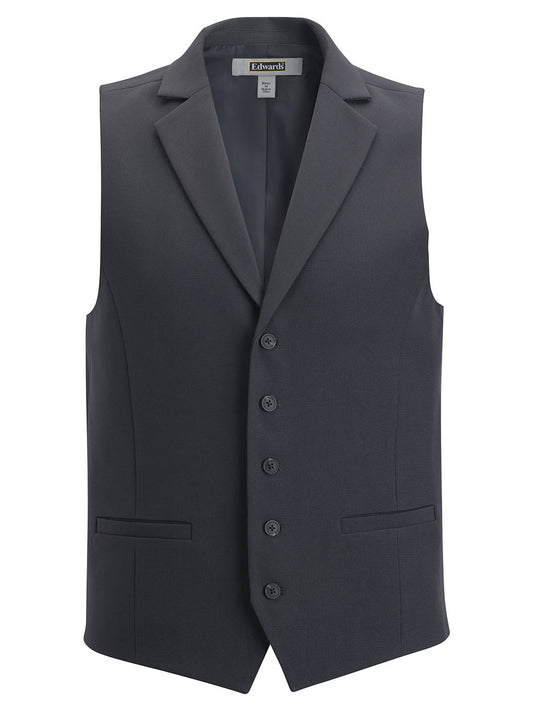Men's Two-Pocket Dress Lapel Vest - 4496 - Steel Grey
