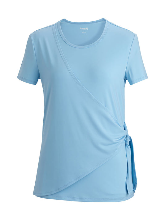 Women's Pocketless Soft Wrap Blouse - 5428 - Blue