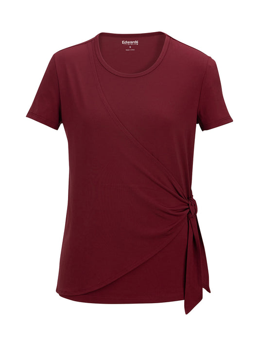 Women's Pocketless Soft Wrap Blouse - 5428 - Scarlet