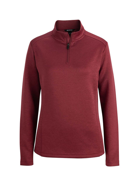 Women's Double Knit Quarter Zip Sweatshirt - 6482 - Scarlet Heather