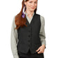 Women's Two-Pocket Ottoman Trim Vest - 7398 - Black