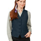 Women's Two-Pocket Ottoman Trim Vest - 7398 - Dark Navy