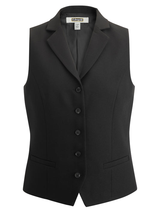Women's Two-Pocket Dress Lapel Vest - 7496 - Black