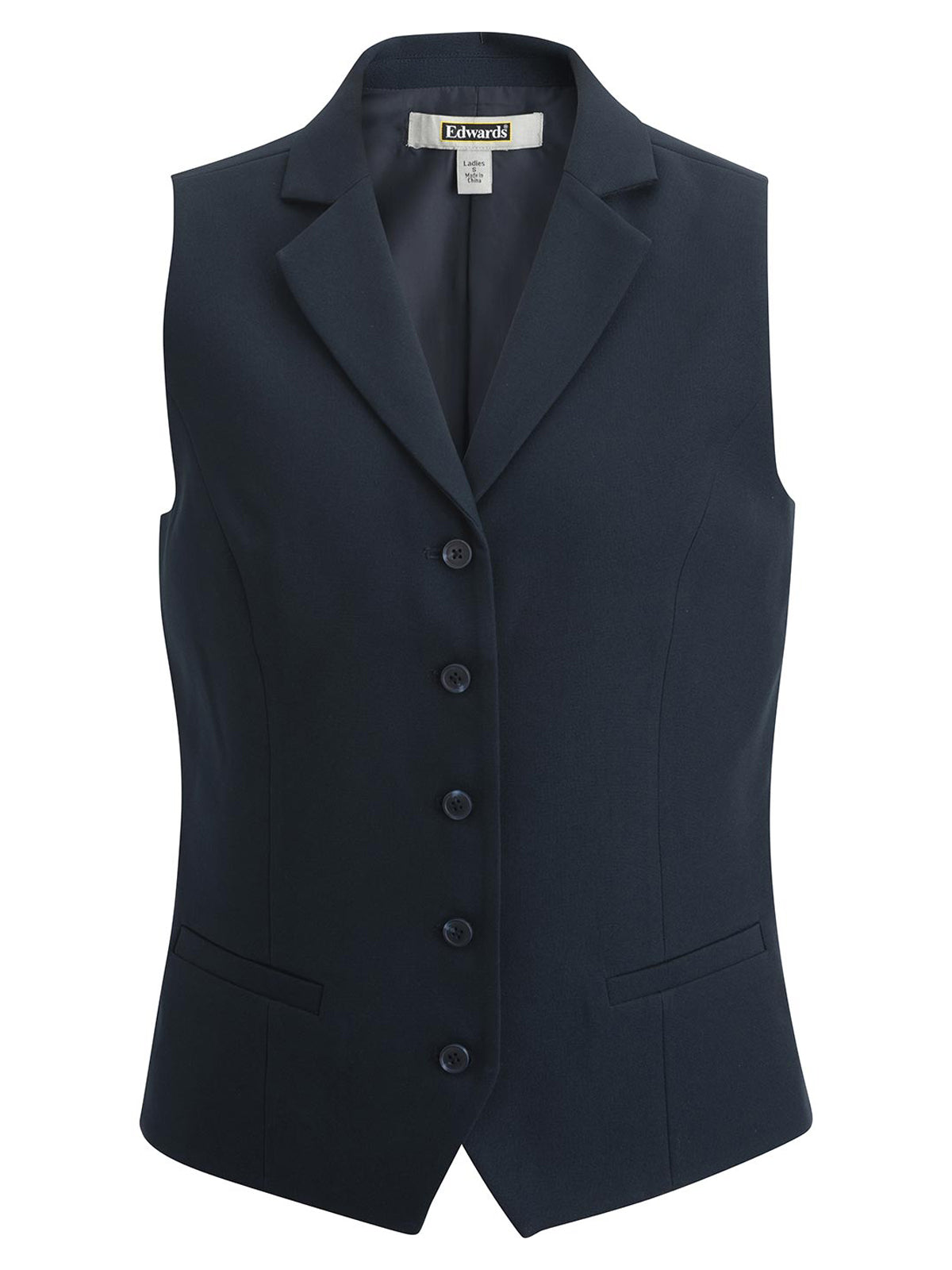 Women's Two-Pocket Dress Lapel Vest - 7496 - Dark Navy