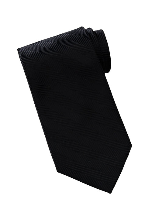 Men's Herringbone Tie - HB00 - Black