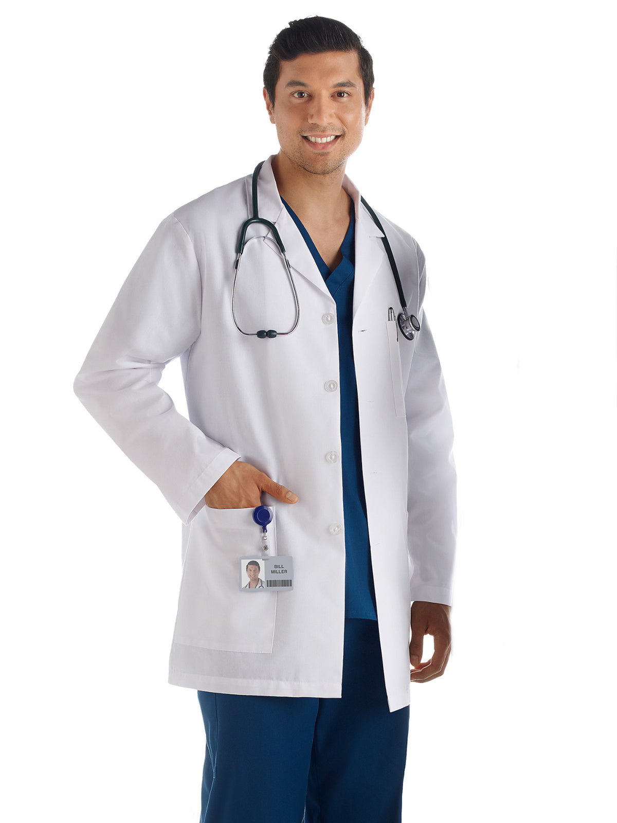 Men's 3-Pocket 34" Mid-Length Lab Coat