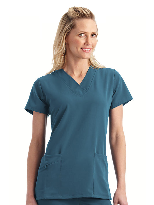 Women's 2-Pocket Top - 2206 - Caribbean Blue
