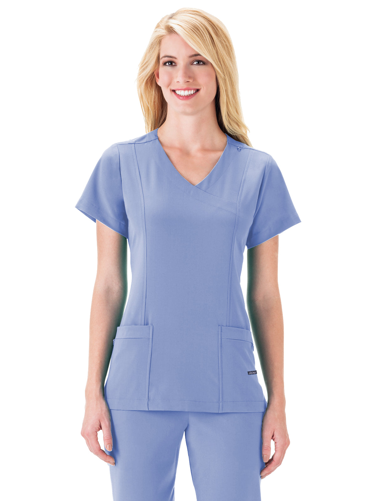 Women's 5-Pocket Mock Wrap Scrub Top