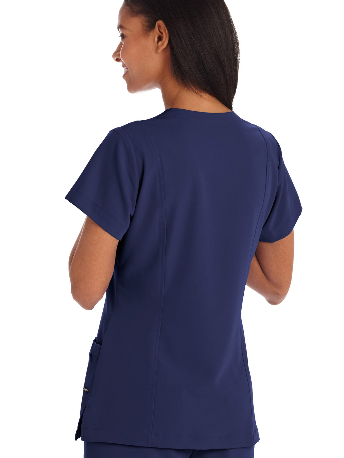 Women's 5-Pocket Mock Wrap Scrub Top