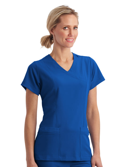 Women's 5-Pocket Mock Wrap Top - 2306 - Royal Blue
