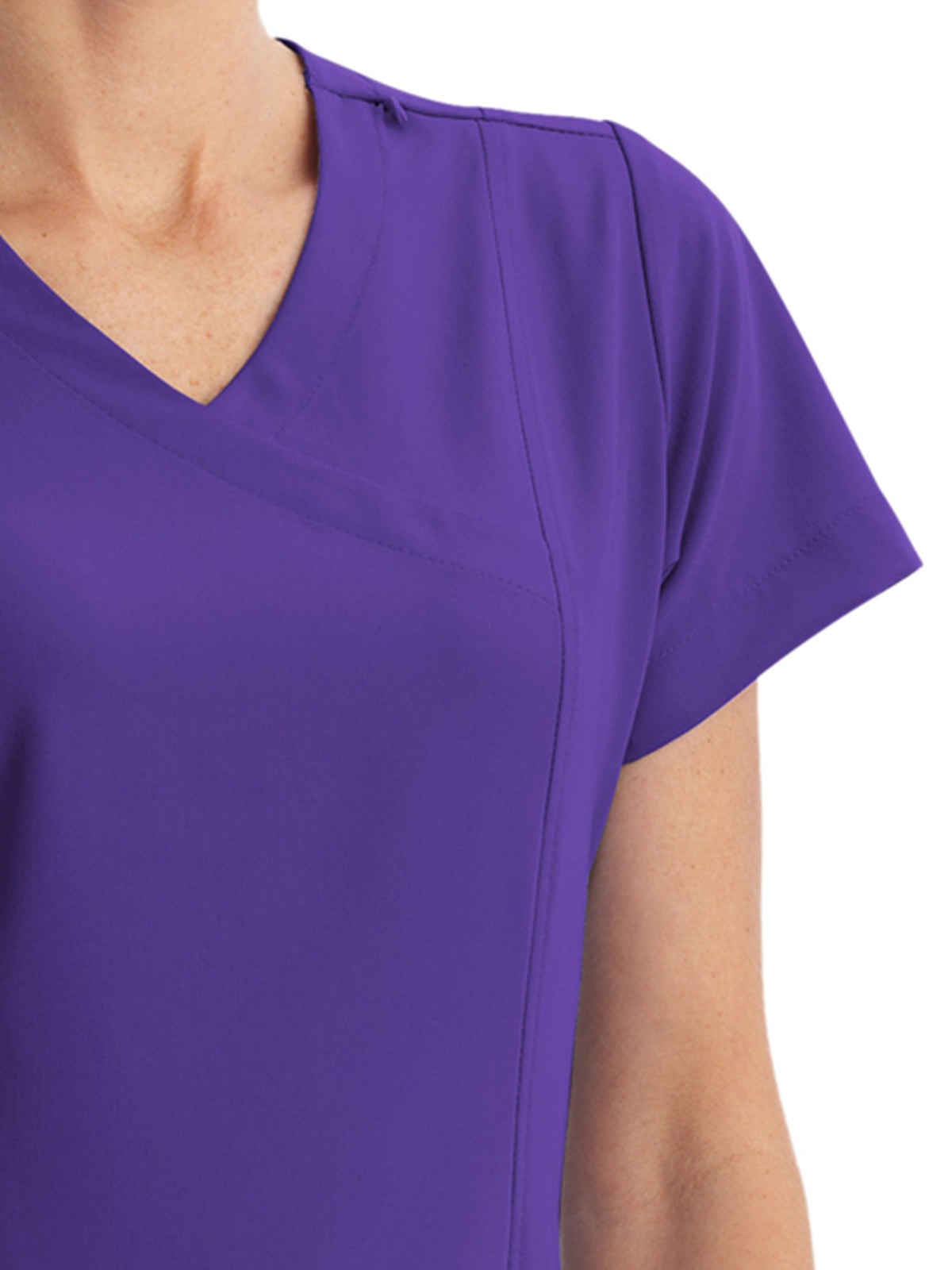 Women's 5-Pocket Mock Wrap Scrub Top