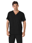 Unisex 4-Pocket V-Neck Top - 2371 - Black