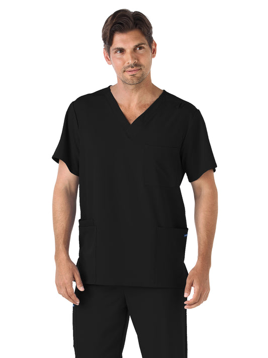 Unisex 4-Pocket V-Neck Top - 2371 - Black