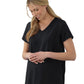 Women's 2-Pocket Pleated Back Maternity Scrub Top - 2462 - Black