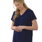 Women's 2-Pocket Pleated Back Maternity Scrub Top - 2462 - New Navy