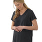 Women's 2-Pocket Pleated Back Maternity Scrub Top - 2462 - Charcoal