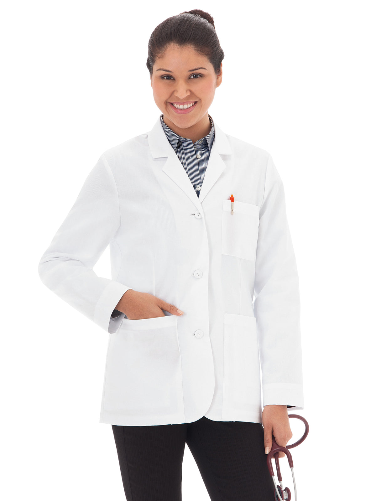 Women's Seven-Pocket 28" Consultation Lab Coat - 738 - White