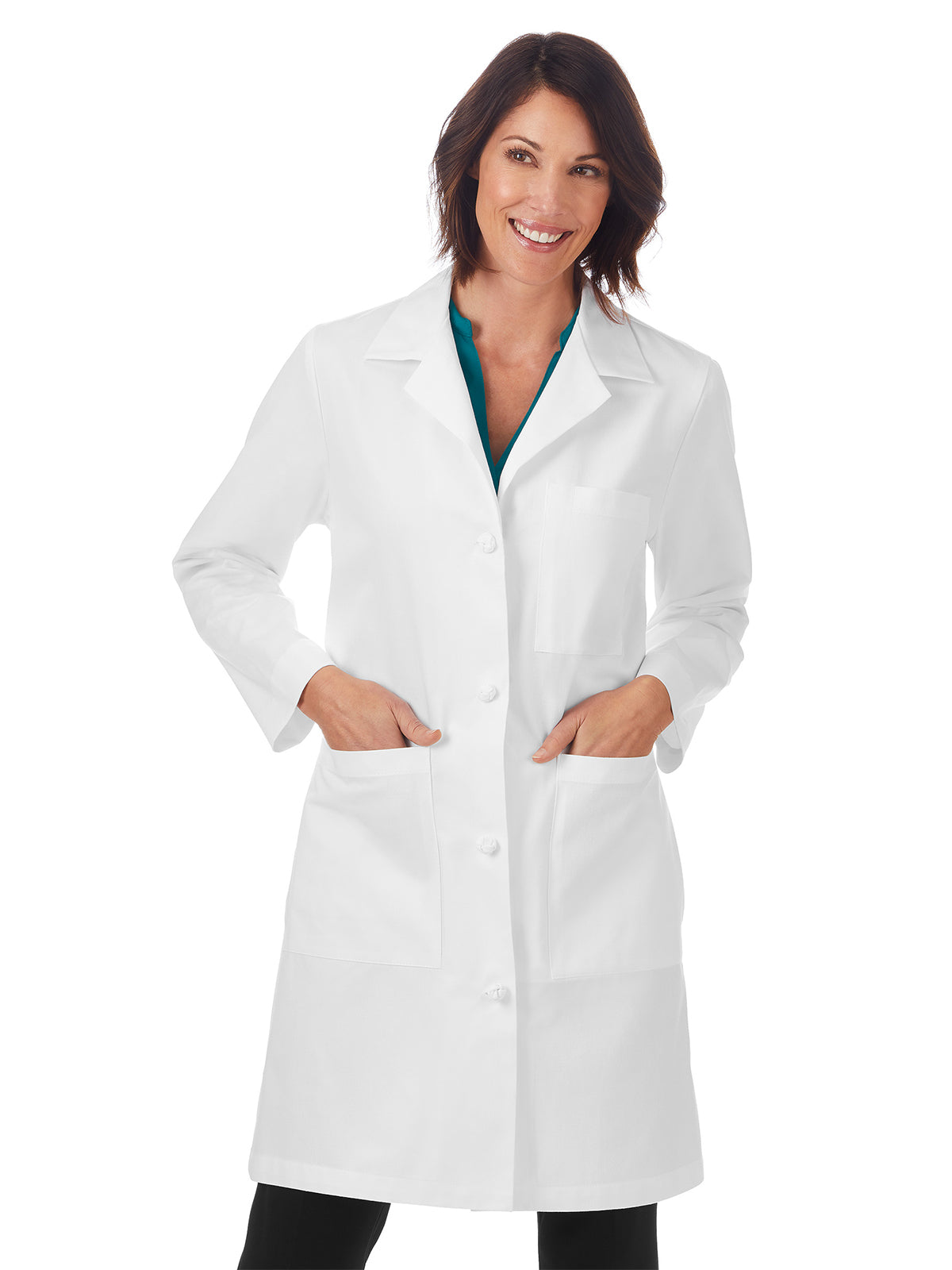 Women's Knot Button Five-Pocket 38" iPad® Lab Coat