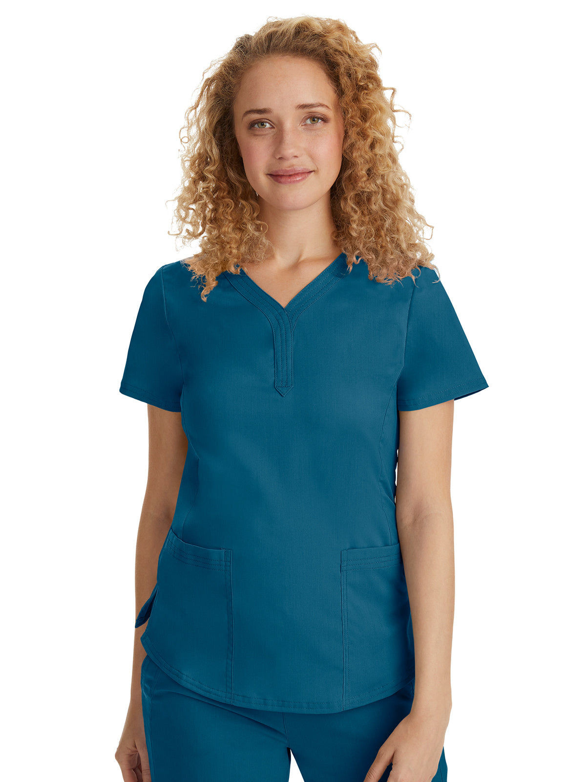 Women's 2-Pocket Jane Triple-Needle Stitching Top