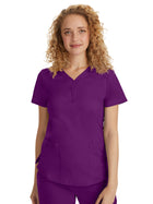 Women's 2-Pocket Jane Triple-Needle Stitching Top - 2167 - Eggplant
