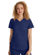Women's 2-Pocket Jane Triple-Needle Stitching Top - 2167 - Navy