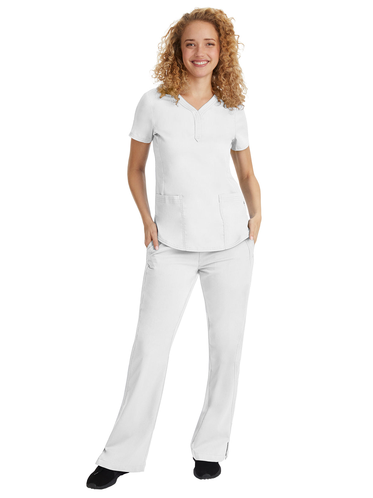 Women's 2-Pocket Jane Triple-Needle Stitching Top