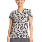 Women's V-Neck Print Top - 2266 - Abstract Cheetah