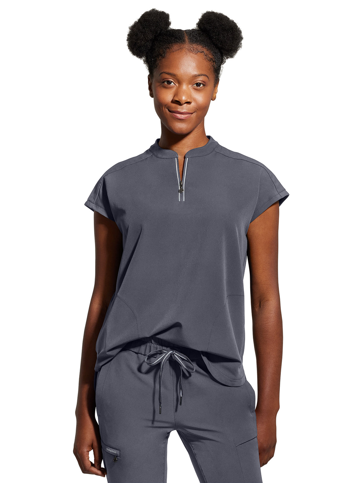 Women's 2-Pocket Mandarin Collar Top