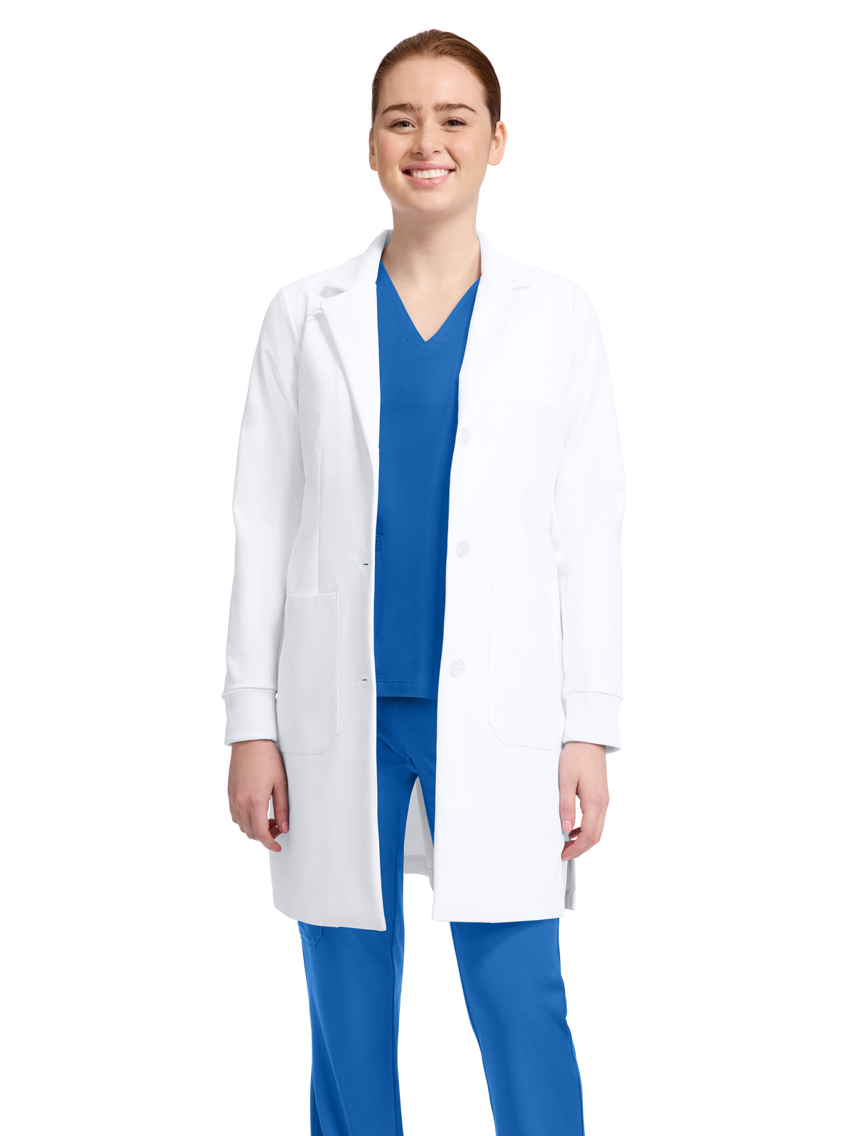 Women's 6-Pocket 34.5" Lab Coat - 405 - White