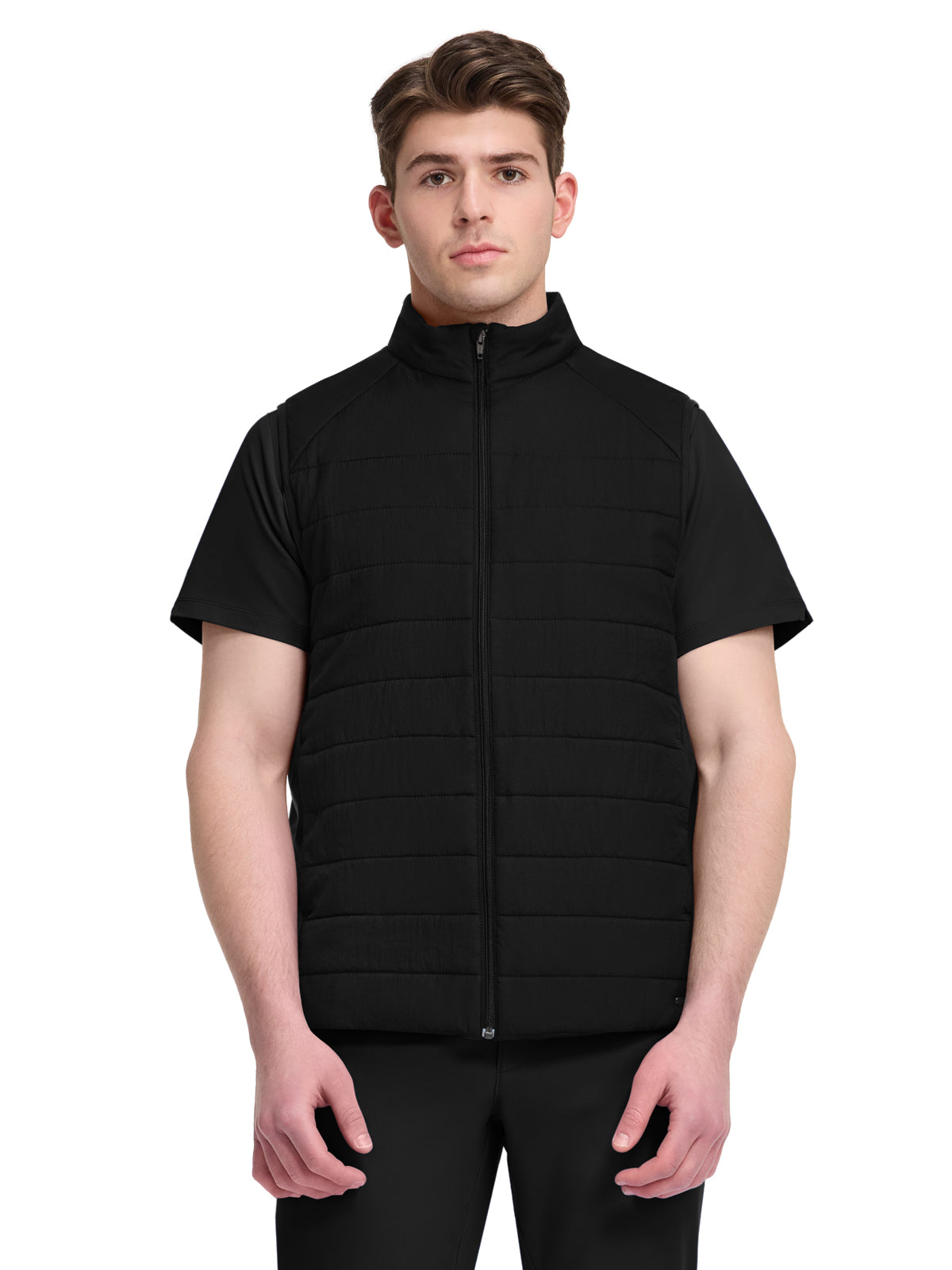 Men's 4-Pocket Zip Front Vest - 501F - Black