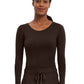 Women's Pocketless Melissa Long Sleeve Underscrub Tee - 5047 - Dark Chocolate