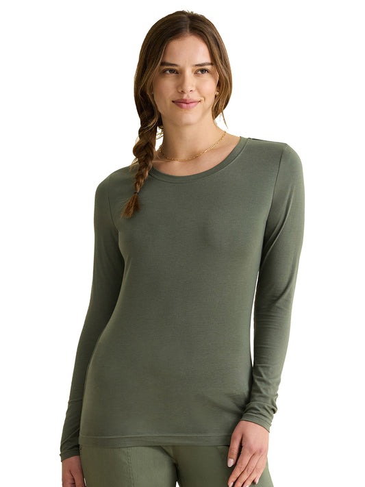 Women's Pocketless Melissa Long Sleeve Underscrub Tee - 5047 - Olive