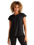 Women's 2-Pocket Jayden Camo Top - 602 - Black