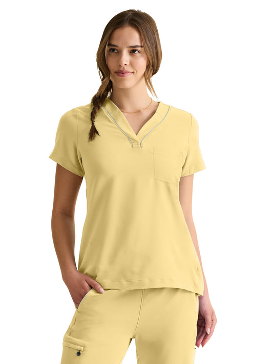 Women's 1-Pocket Stella V-Neck Top - 700 - Sunray Yellow