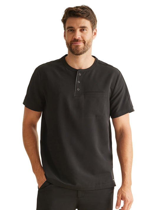 Men's 1-Pocket Mandarin Collar Scrub Top