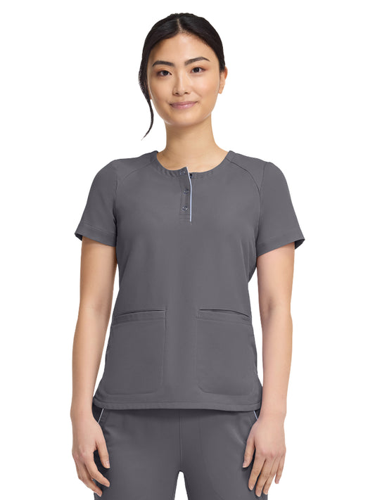 Women's 3-Pocket Crew Neck Top - 702 - Pewter